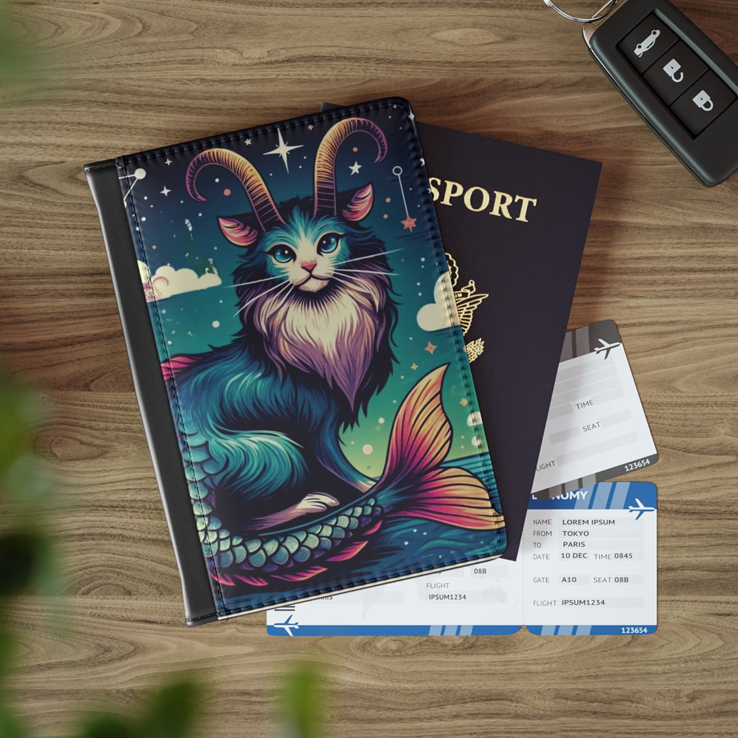 Capricorn - Cat Sea Goat - Passport Cover   