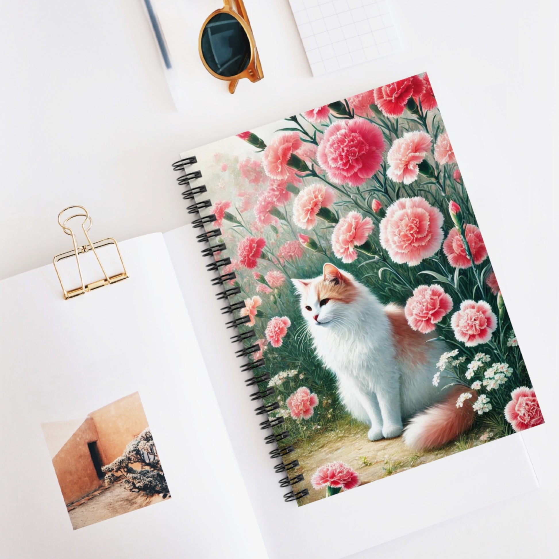 January Birth Flower - Spiral Notebook - Ruled Line   