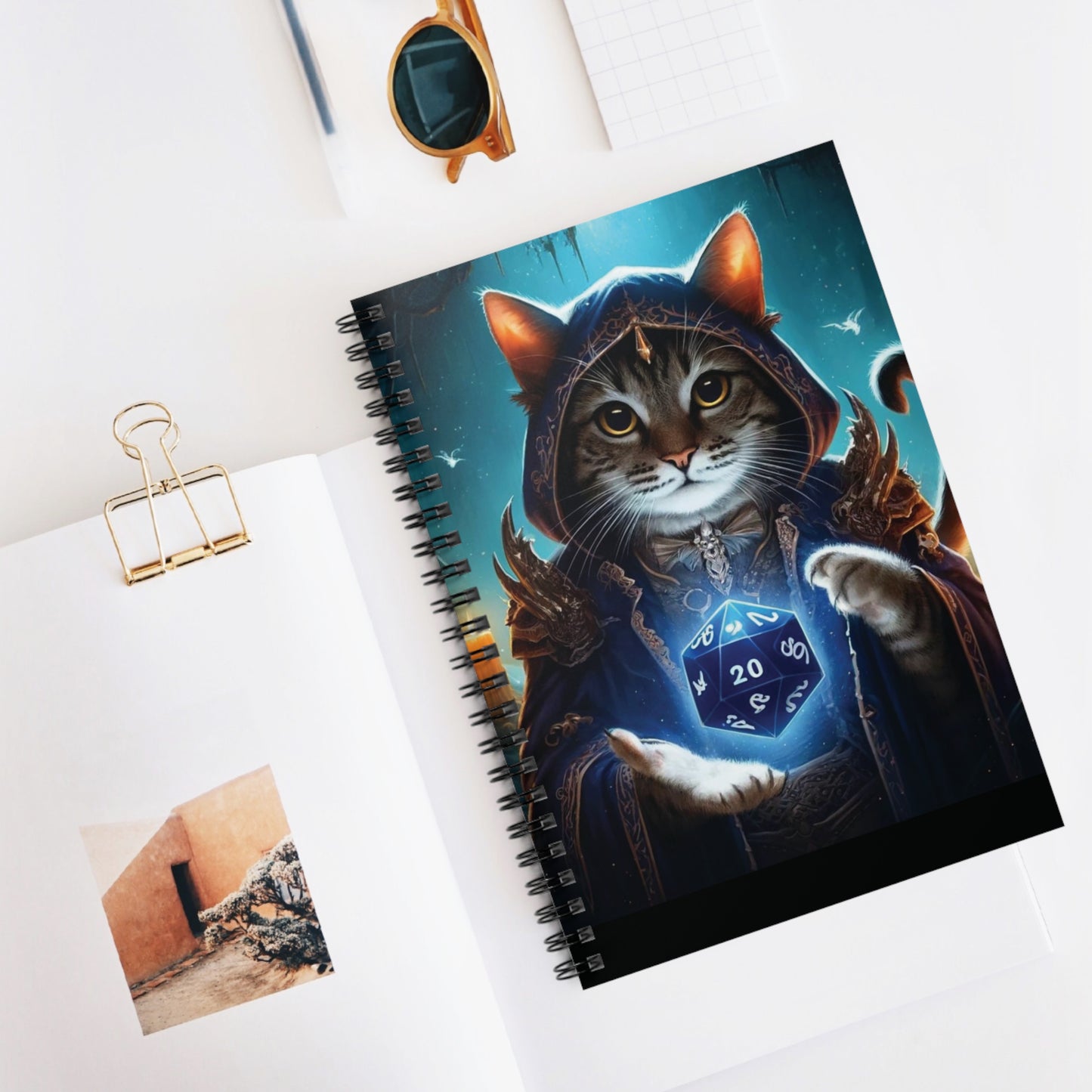 Dungeons and Dragons - Cat Sorcerer - Spiral Notebook - Ruled Line   