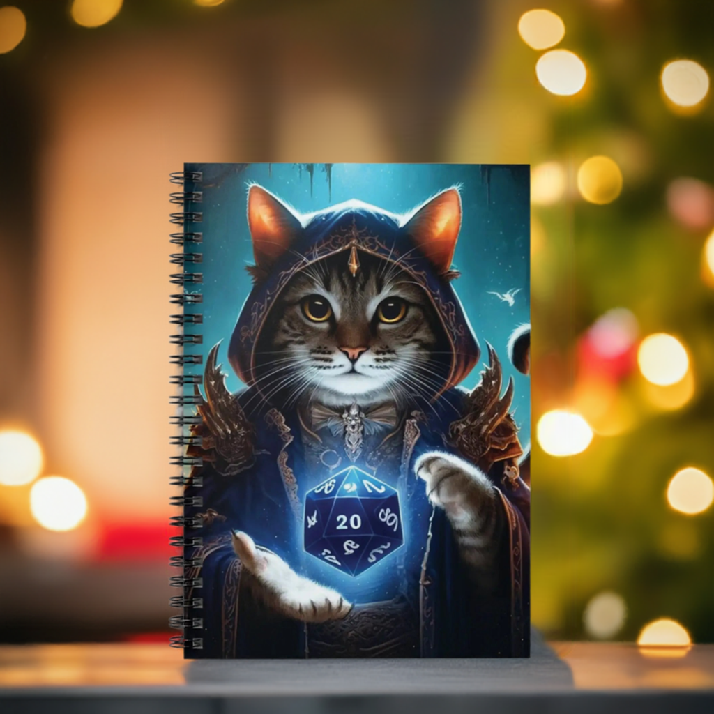 Dungeons and Dragons - Cat Sorcerer - Spiral Notebook - Ruled Line   