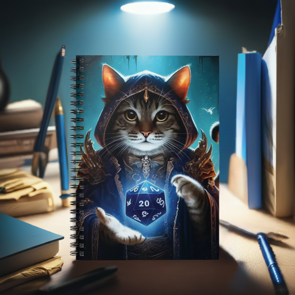 Dungeons and Dragons - Cat Sorcerer - Spiral Notebook - Ruled Line   