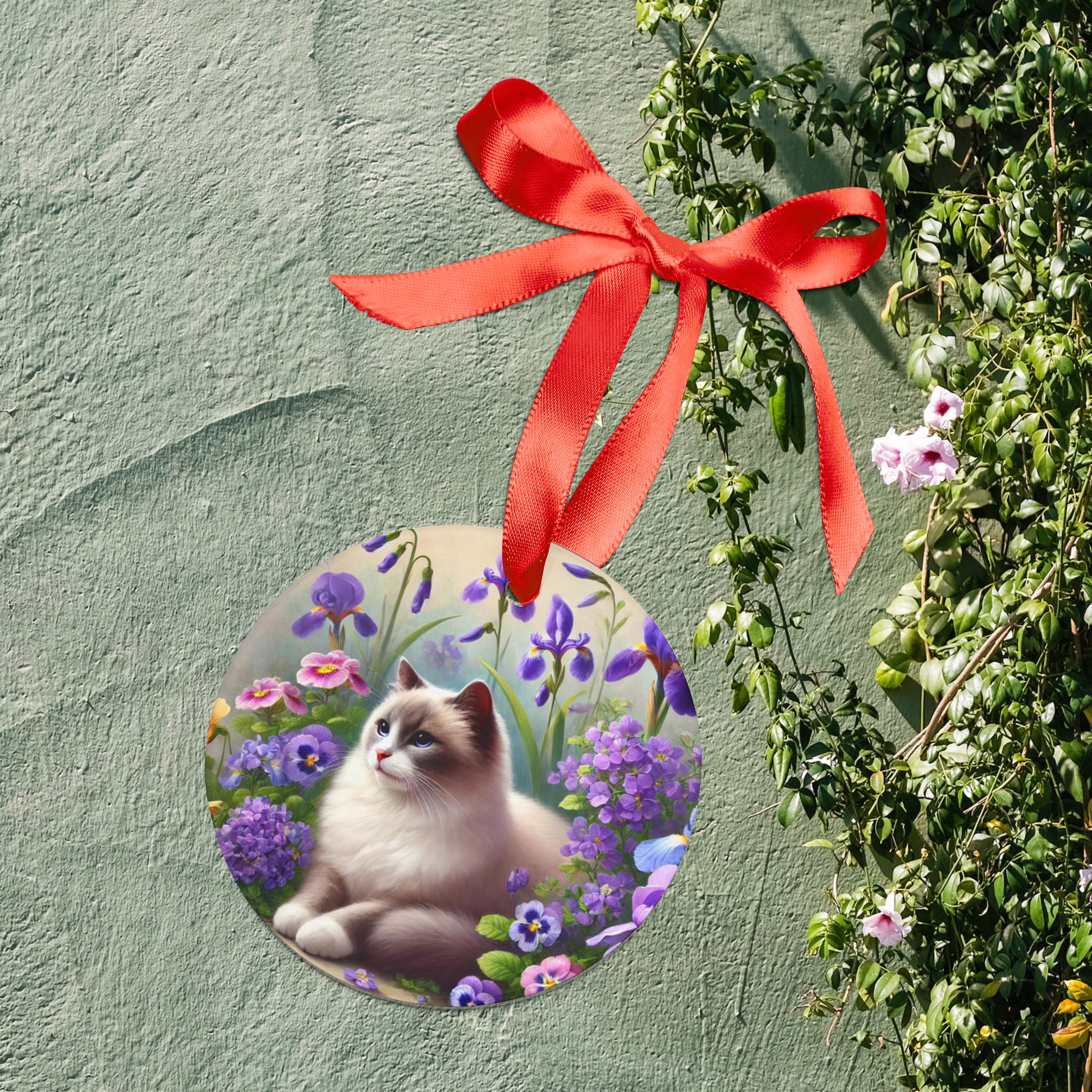 February Birth Flower - Cat Lover - Ornament   