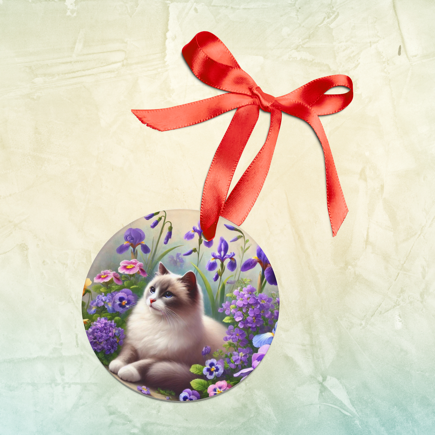 February Birth Flower - Cat Lover - Ornament   