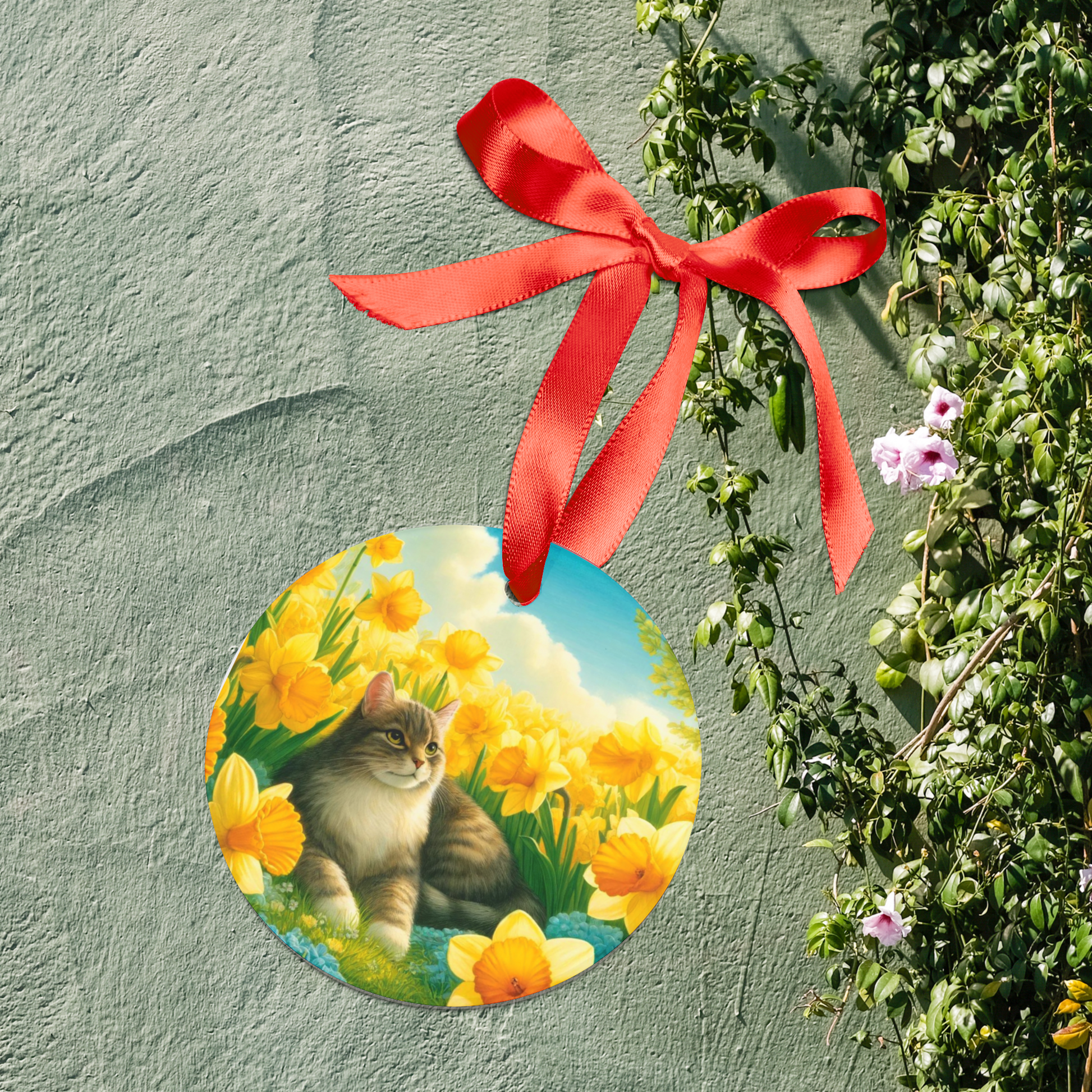 March Birth Flower - Cat Lover - Ornament   