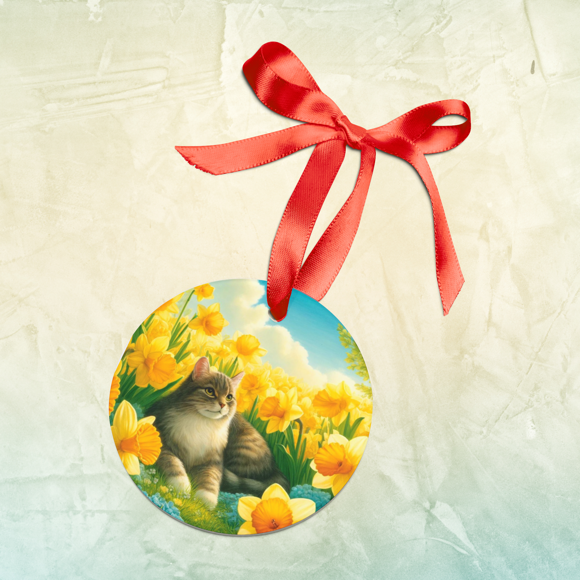 March Birth Flower - Cat Lover - Ornament   