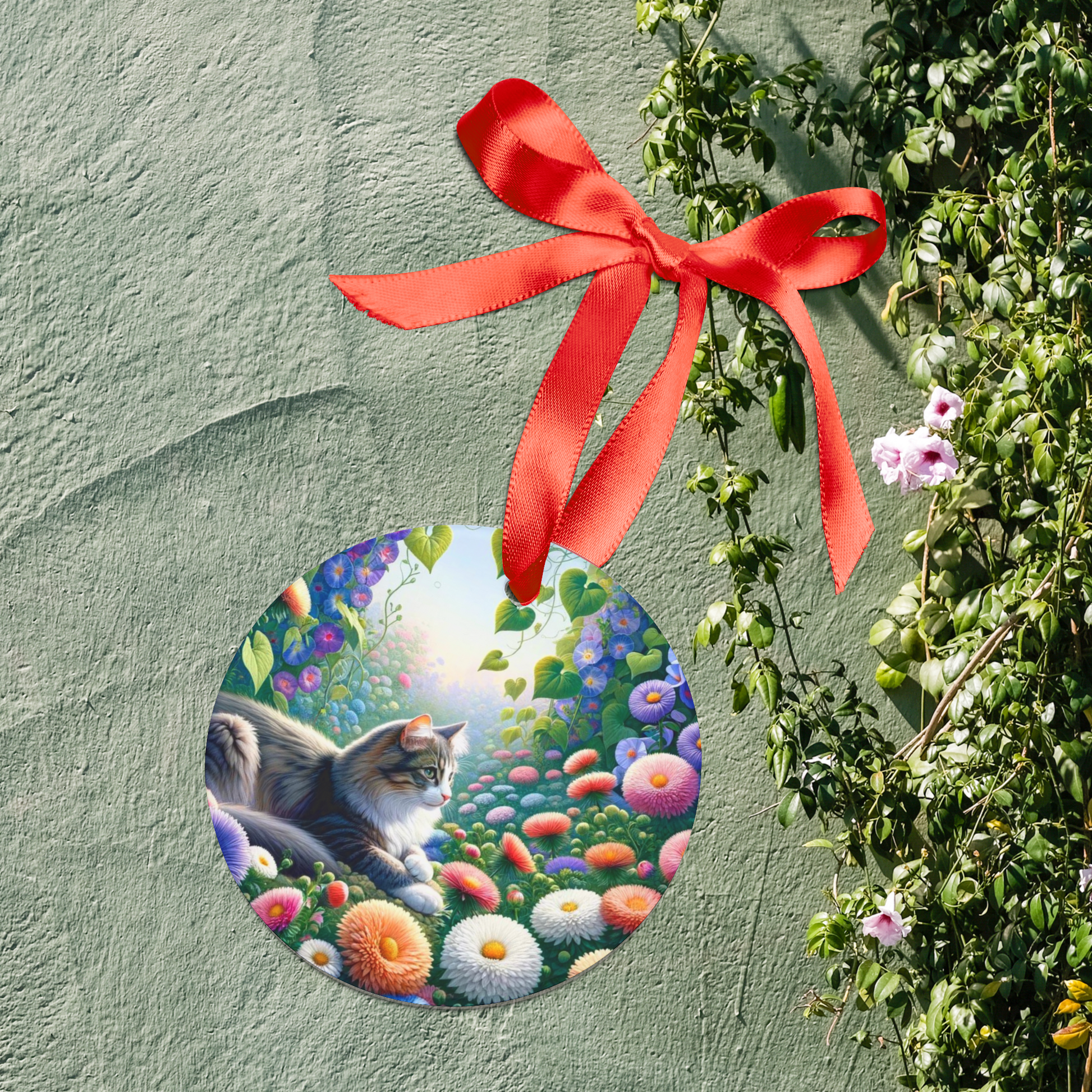 September Birth Flower - Cat Lover - Ornament   