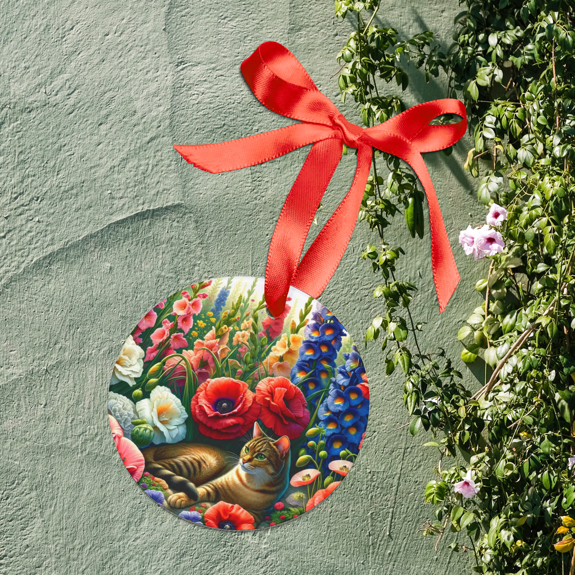 August Birth Flower - Cat Lover - Ornament   