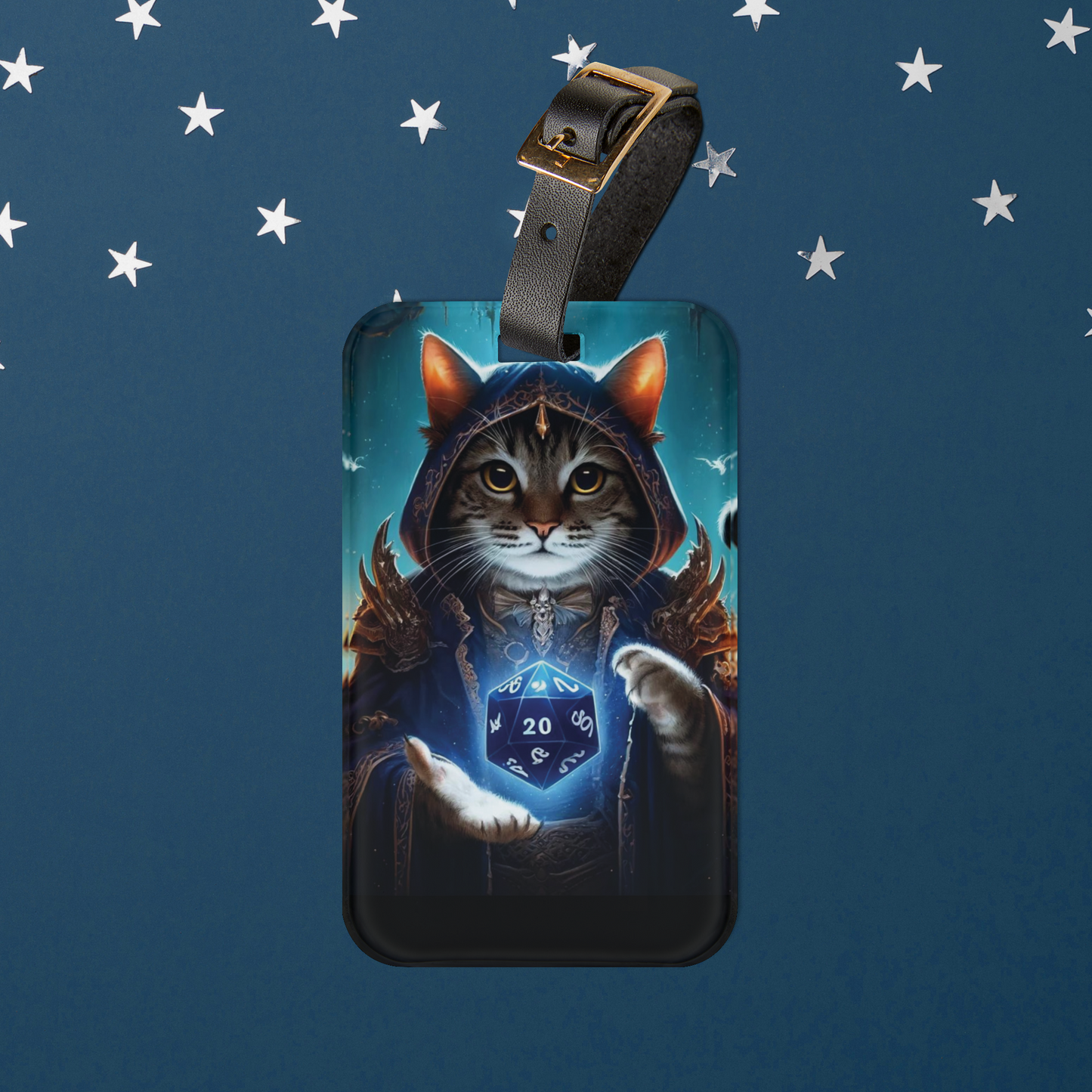 Dungeons and Dragons - Cat Sorcerer - Luggage Tag - Travel Gift   