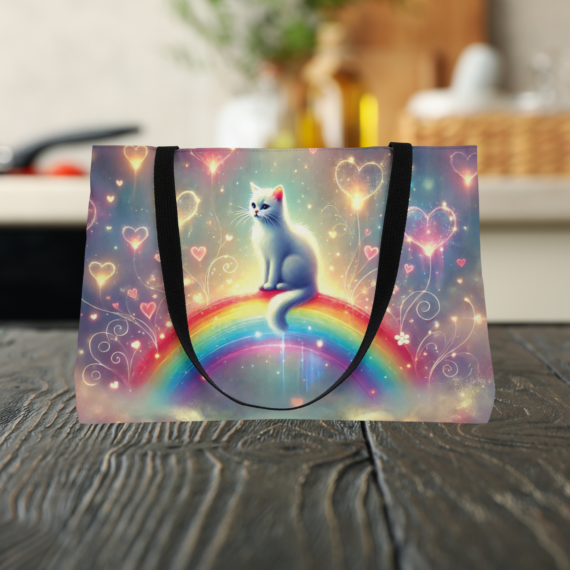 Rainbow Heart - Cat Lover - Weekender Tote Bag   