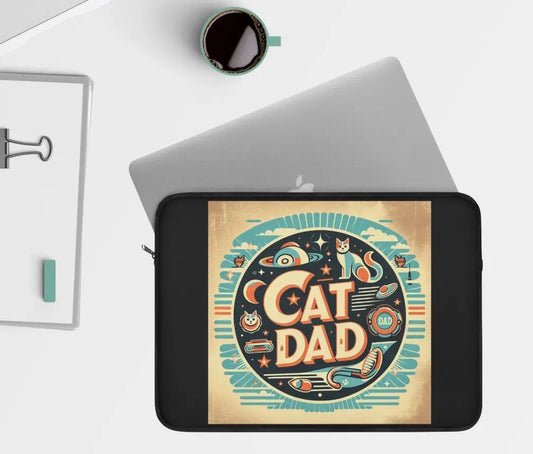 Retro Cat Dad - Laptop Sleeve - Montecore PawPrints