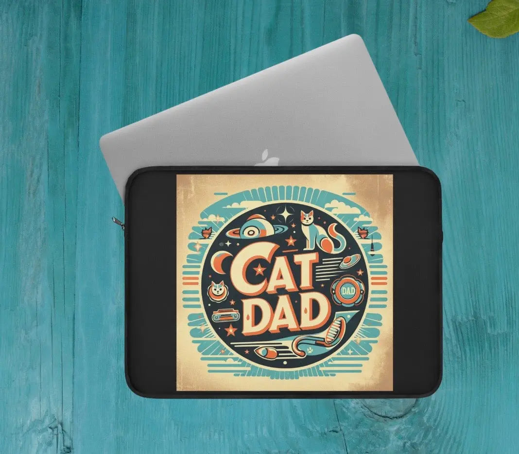 Retro Cat Dad - Laptop Sleeve - Montecore PawPrints