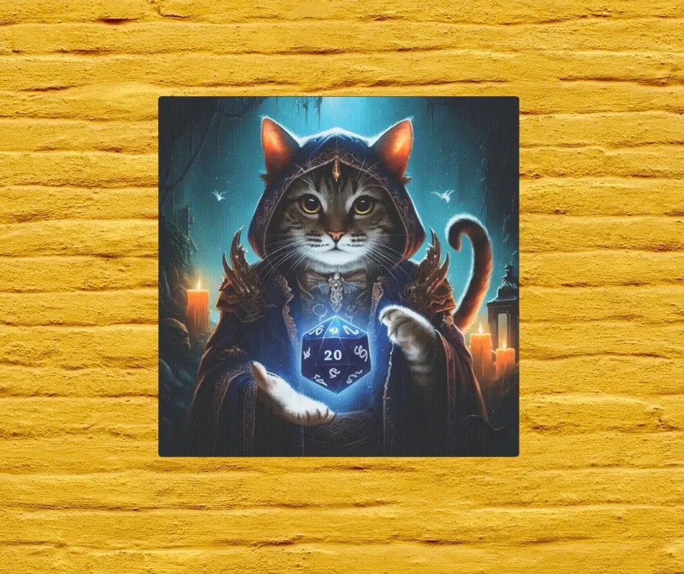 Dungeons and Dragons Cat Sorcerer - Cat Lover - Wall Art Decor - Montecore PawPrints