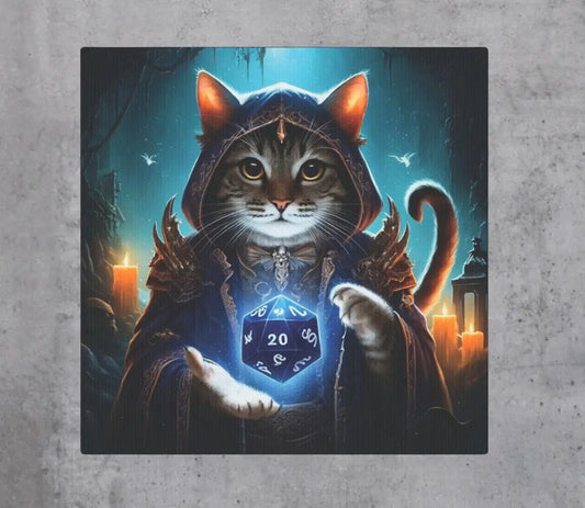 Dungeons and Dragons Cat Sorcerer - Cat Lover - Wall Art Decor - Montecore PawPrints