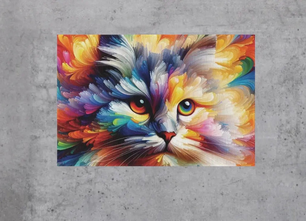 Abstract Rainbow Cat- Indoor/Outdoor Rug - Montecore PawPrints