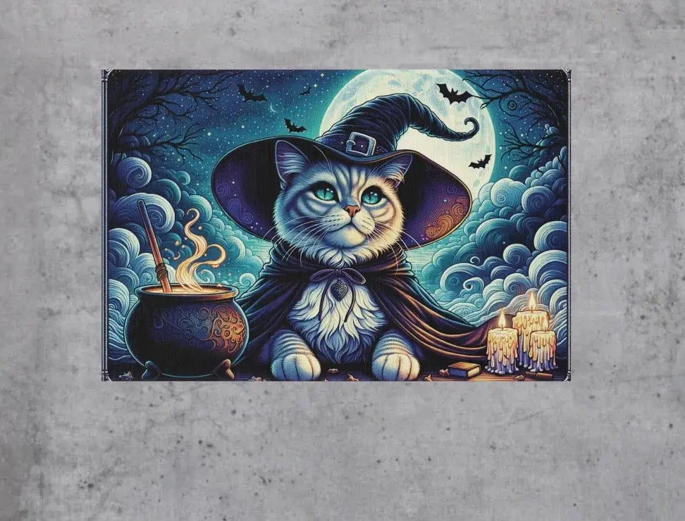 Cat Witch - Cat Lover Decor - Indoor/Outdoor Rug - Montecore PawPrints