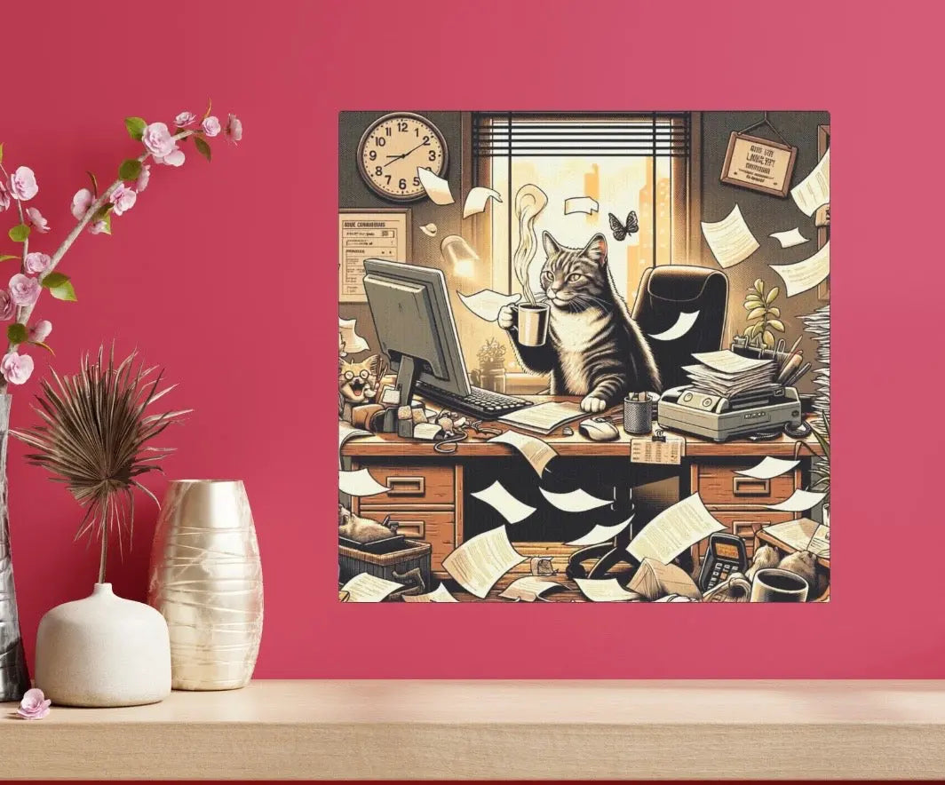 Morning Coffee - Cat Lover - Wall Art Decor - Montecore PawPrints