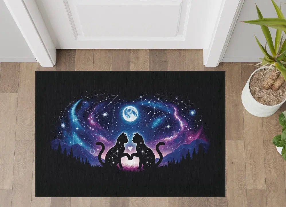 Galaxy Cat Lovers - Indoor/Outdoor Rug - Montecore PawPrints