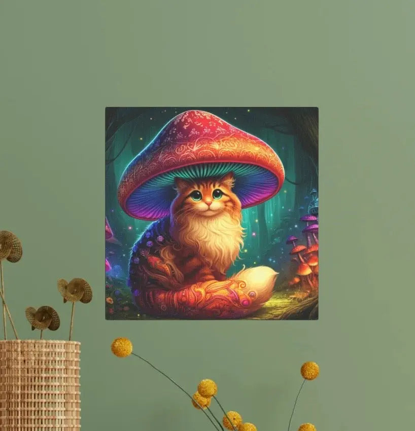 Mushroom Forrest - Cat Lover - Wall Art Decor - Montecore PawPrints