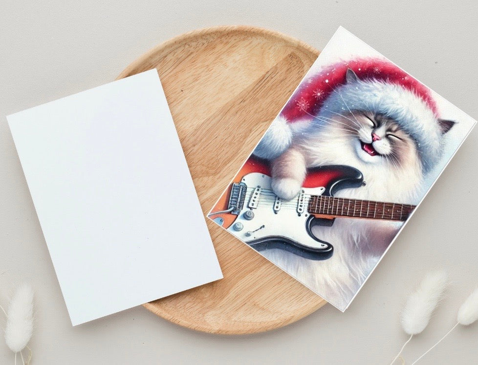 Christmas Rock - Cat Lover - Pack of 10 Greeting Cards   