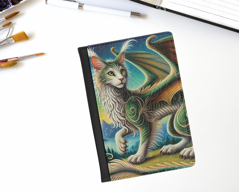 The Cragon - Cat Dragon - Travel Wallet  - Passport Cover   