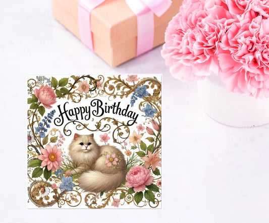 Happy Birthday - Cat Lover - Pack of 10 Blank Greeting Cards   