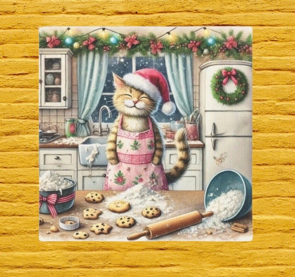 Christmas Cookies - Cat Lover - Holiday Decor - Wall Art Decor   