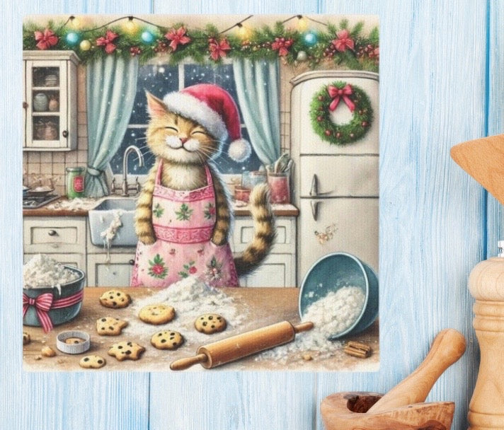 Christmas Cookies - Cat Lover - Holiday Decor - Wall Art Decor   