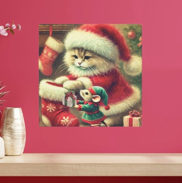 Stocking Stuffers - Cat Lover - Holiday Decor - Wall Art Decor   