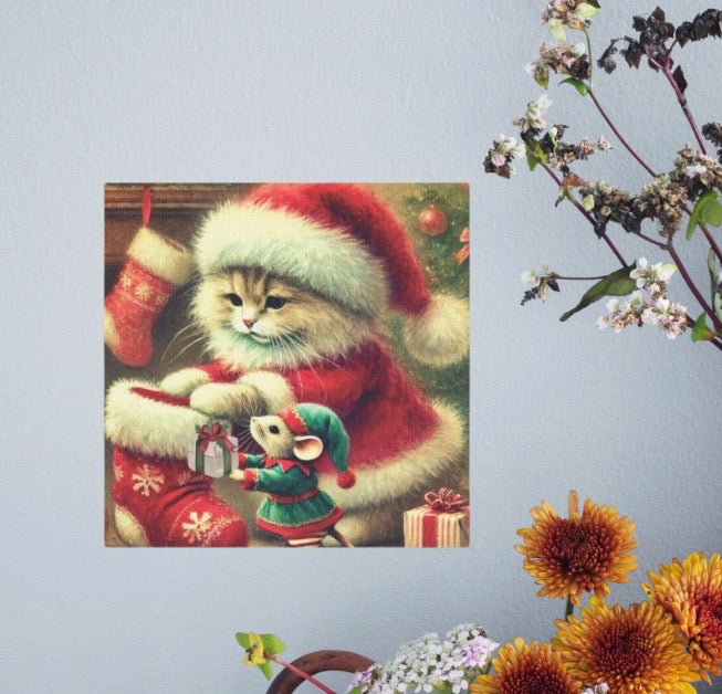 Stocking Stuffers - Cat Lover - Holiday Decor - Wall Art Decor   