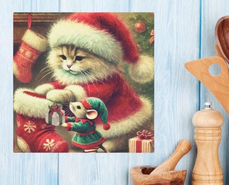 Stocking Stuffers - Cat Lover - Holiday Decor - Wall Art Decor   