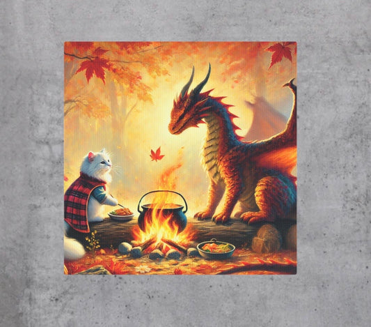 Autumn Dragon Adventures - Cat Lover  - Wall Art Decor   