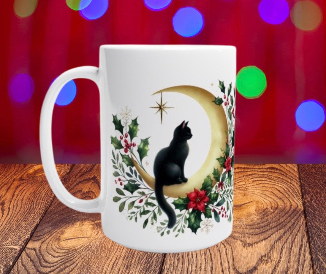 Winter Moon - Cat Lover - 15oz Ceramic Mug   