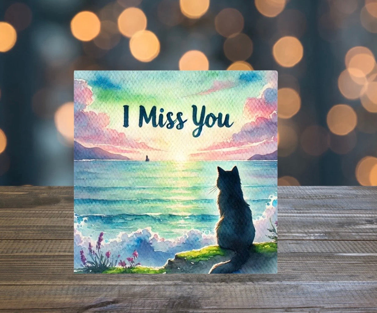 I Miss You - Cat Lover - Pack of 10 - Blank Greeting Cards   