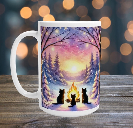 Solstice Sunrise - Cat Lover - 15oz Ceramic Mug   