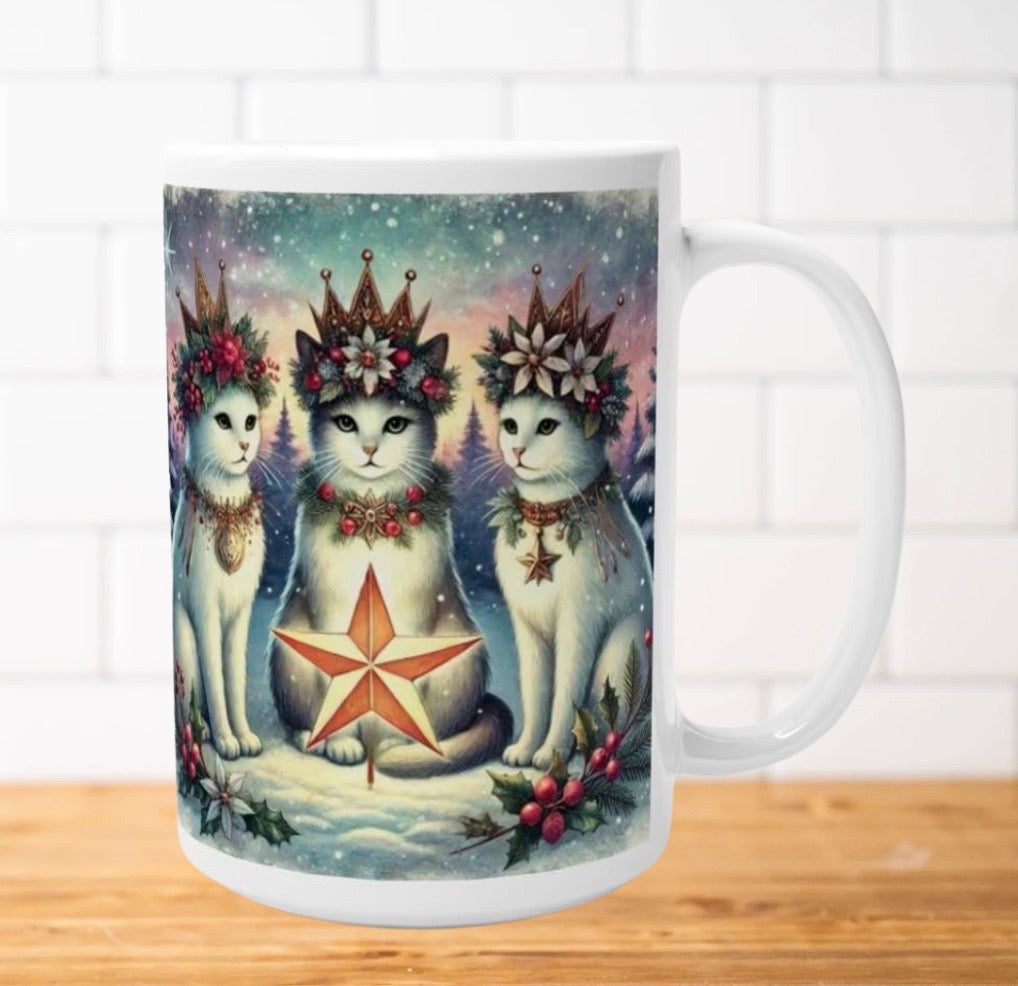 Winter Solstice - Cat Lover - 15oz Ceramic Mug   