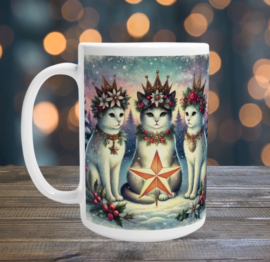 Winter Solstice - Cat Lover - 15oz Ceramic Mug   