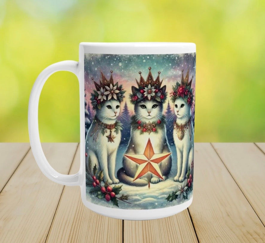 Winter Solstice - Cat Lover - 15oz Ceramic Mug   