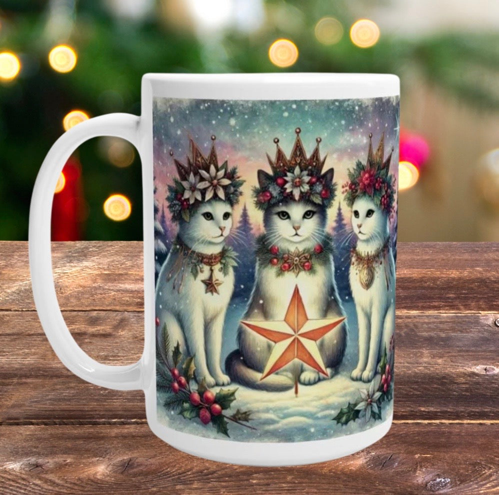 Winter Solstice - Cat Lover - 15oz Ceramic Mug   