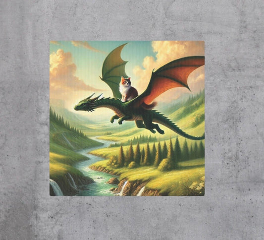 Dragon Flight - Cat Lover - Wall Art Decor   