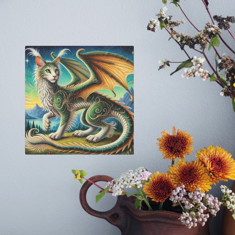 Magical Cragon - Cat Dragon - Wall Art Decor   