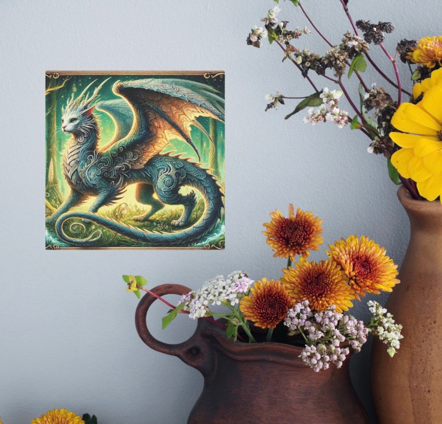 The Cragon - Cat Dragon  - Cat Lover - Wall Art Decor   