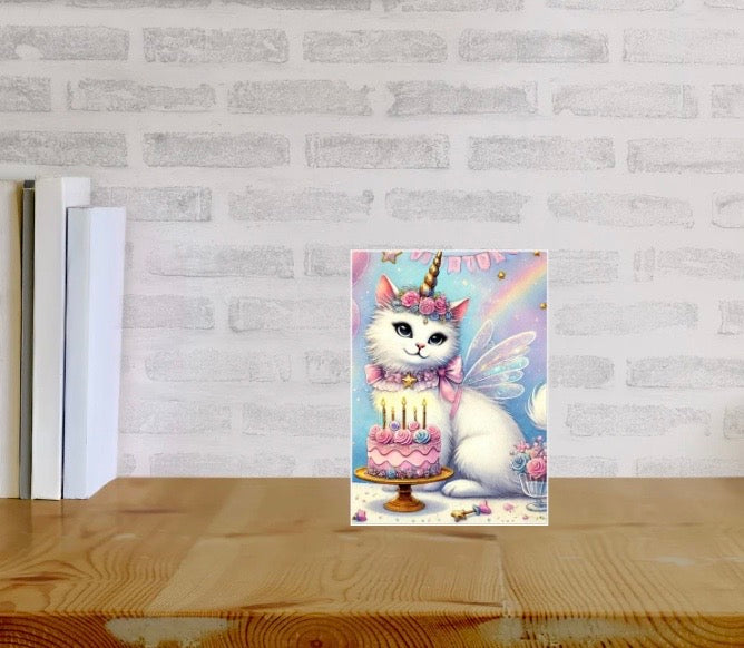 Caticorn - Pack of 10 Blank Birthday Greeting Cards   