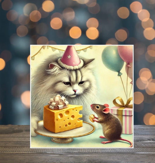 Best Friends Birthday Party - Cat Lover - Pack of 10 Blank Greeting Cards   