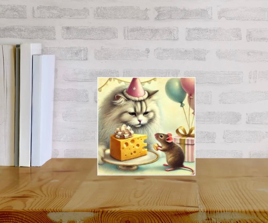 Best Friends Birthday Party - Cat Lover - Pack of 10 Blank Greeting Cards   