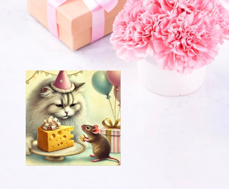 Best Friends Birthday Party - Cat Lover - Pack of 10 Blank Greeting Cards   