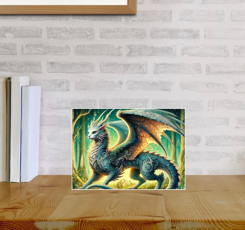 The Cragon - Cat Dragon - Pack of 10 - Blank Greeting Cards   