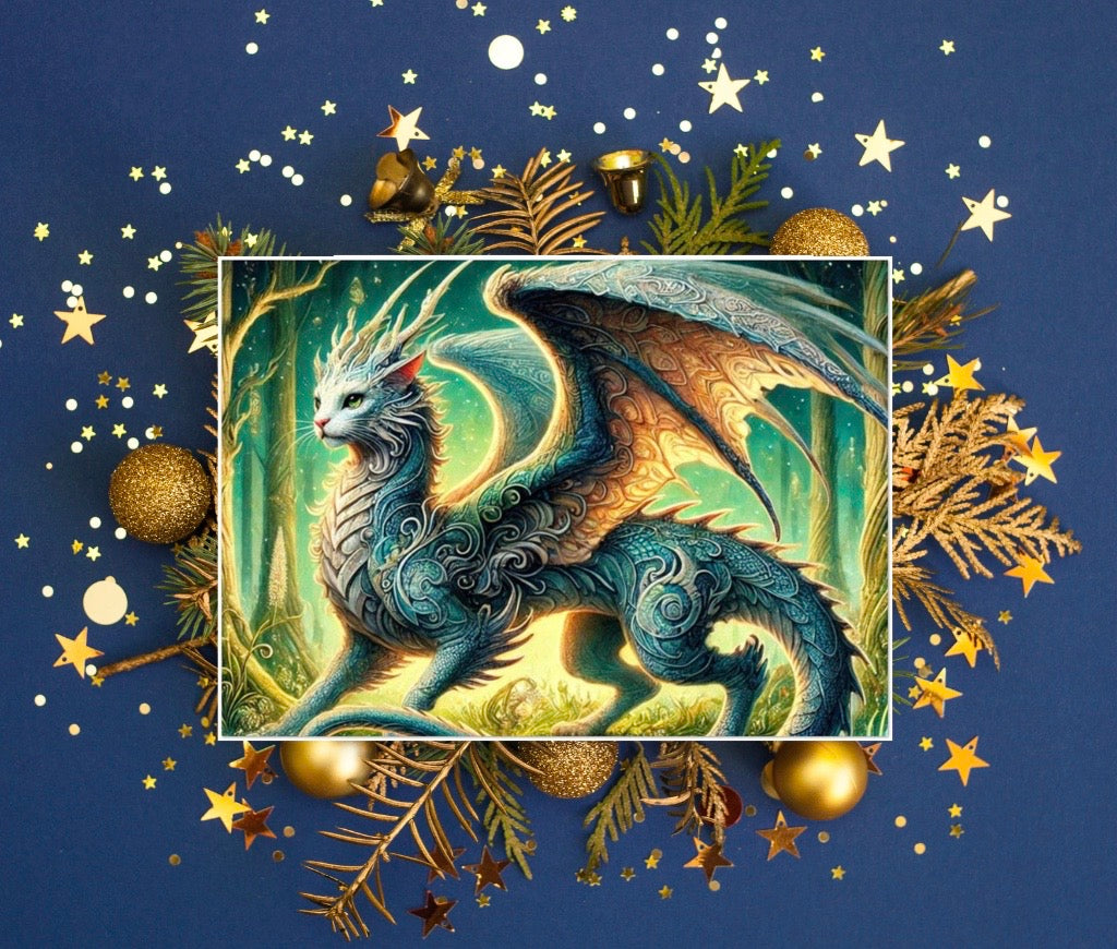 The Cragon - Cat Dragon - Pack of 10 - Blank Greeting Cards   