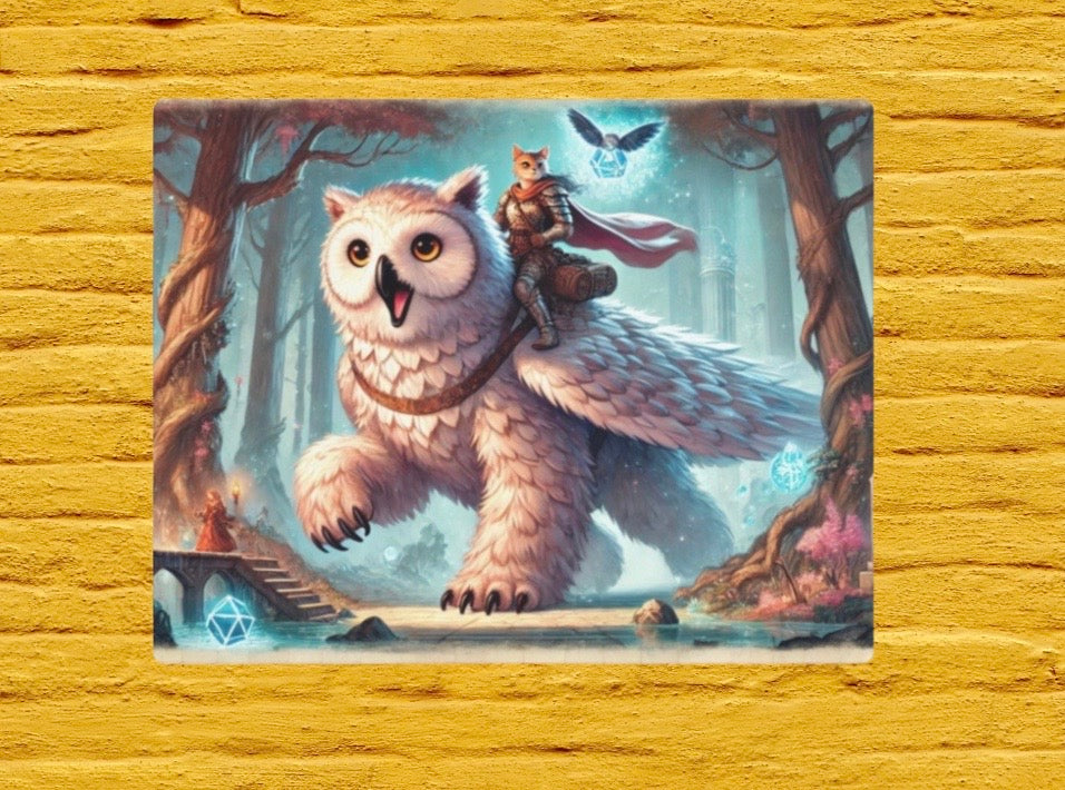 Owl Bear - Cat Lover - Dungeons and Dragons Metal Art Sign   