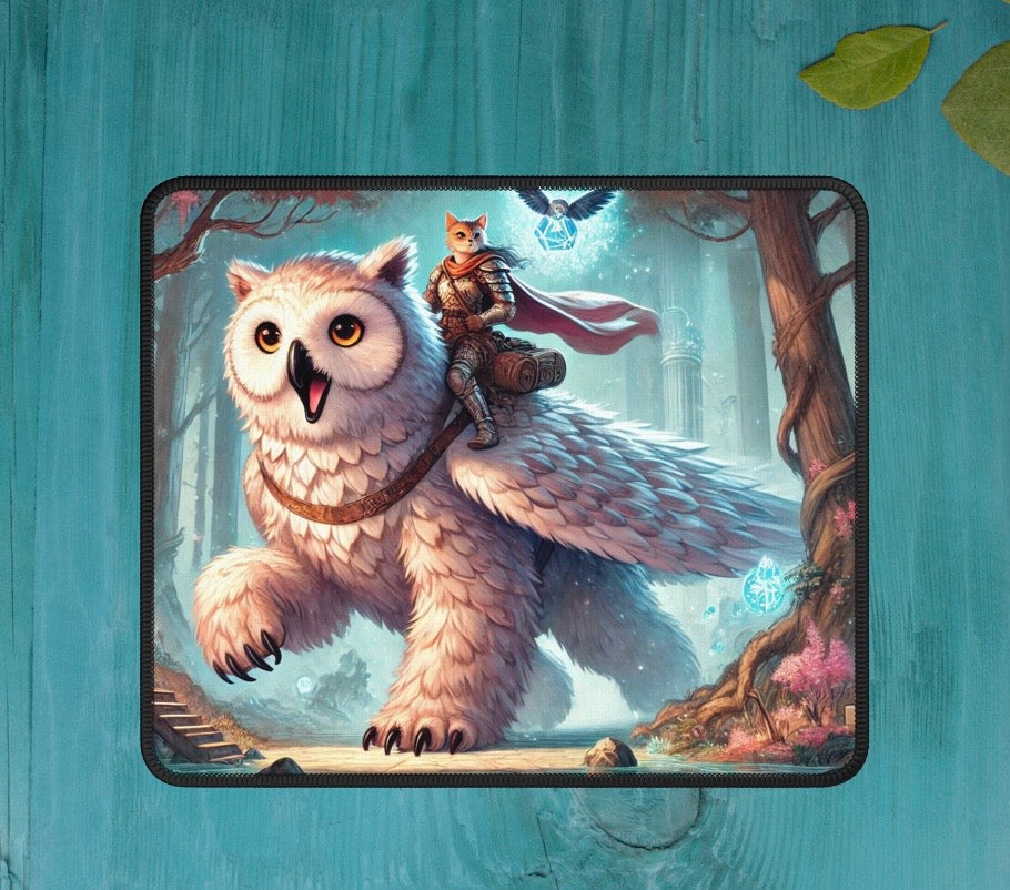 Owl Bear - Cat Lover - Dungeons and Dragons - Gaming Mouse Pad   