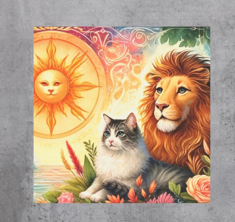 Leo Zodiac - Cat Lover - Wall Art Decor 8x8   